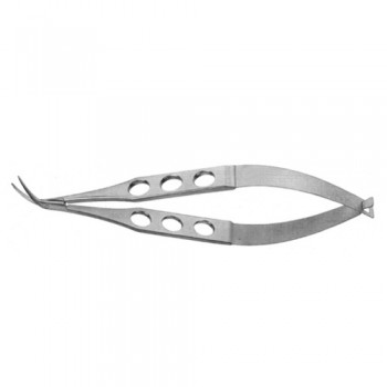 Katzin Corneal Transplant Scissor Left - Strongly Curved - Medium Blades - With Lock Stainless Steel, 11 cm - 4 1/2"